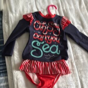 Cat & Jack Blue and Red Rashguard Swim Set